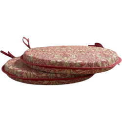 Round Bistro Snakeshead Crimson Seat Pads | Patterned Bistro Seat Pads