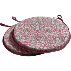 Round Bistro Snakeshead Crimson Seat Pads | Patterned Bistro Seat Pads