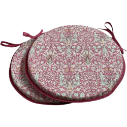 Round Bistro Snakeshead Crimson Seat Pads | Patterned Bistro Seat Pads