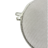 White Stripe Round Bistro Seat Pads | Striped Round Bistro Chair Pads |