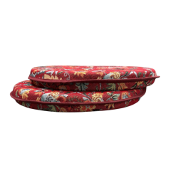 Round Bistro William Red Tapestry Seat Pads | Round Red Bistro Seat Pads