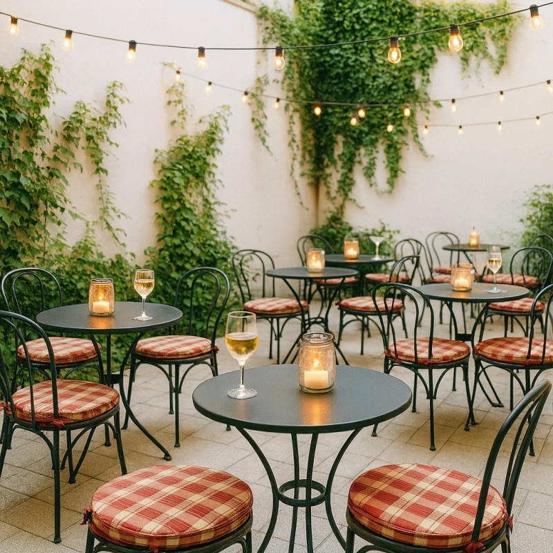Rote Highland-Karo Runde Bistro-Sitzkissen | Rote Tartan Runde Stuhlkissen