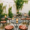 Red Highland Check Round Bistro Seat Pads | Red Tartan Round Chair Pads