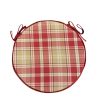 Red Highland Check Round Bistro Seat Pads | Red Tartan Round Chair Pads