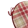 Rote Highland-Karo Runde Bistro-Sitzkissen | Rote Tartan Runde Stuhlkissen