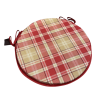 Red Highland Check Round Bistro Seat Pads | Red Tartan Round Chair Pads