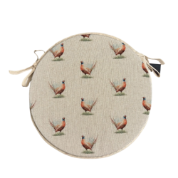 Petits coussins ronds pour sièges de bistrot à motif faisan | Coussins ronds pour chaises à motif faisan |