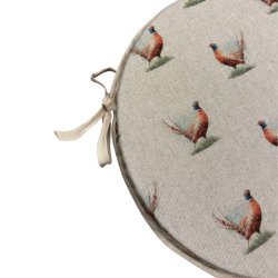 Petits coussins ronds pour sièges de bistrot à motif faisan | Coussins ronds pour chaises à motif faisan |