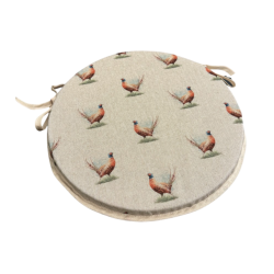Small Pheasant Round Bistro Seat Pads | Pheasant Round Chair Pads |