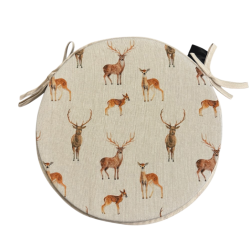 Stags & Deer Runde Bistro-Sitzkissen | Runde Stuhlkissen mit Hirschdesign