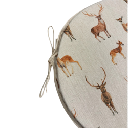 Coussins de chaise ronds à motif cerfs et cerfs | Coussins de chaise ronds à motif cerf