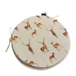 Coussins de chaise ronds à motif cerfs et cerfs | Coussins de chaise ronds à motif cerf
