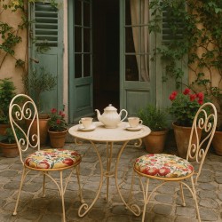 Round Bistro Natural Fruits Tapestry Seat Pads | Round Fruit Chair Pads
