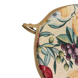 Round Bistro Natural Fruits Tapestry Seat Pads | Round Fruit Chair Pads