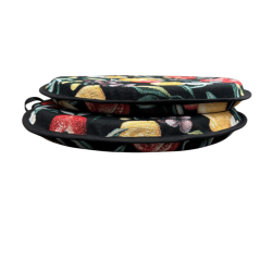 Round Bistro Black Fruits Tapestry Seat Pads | Round Fruit Chair Pads