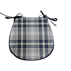 Highland Check Denim Classic D Seat Pads| Blue Check D Shaped Seat Pads