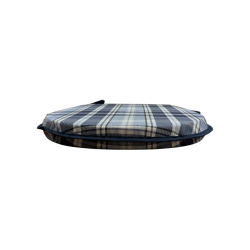 Highland Check Denim Classic D Sitzkissen | Blau kariertes D-förmiges Sitzkissen