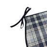 Highland Check Denim Classic D Sitzkissen | Blau kariertes D-förmiges Sitzkissen
