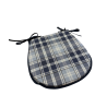 Highland Check Denim Classic D Sitzkissen | Blau kariertes D-förmiges Sitzkissen