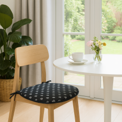 Silver Bee D Shaped Seat Pads | Classic D Shaped Chair Pads With Bees