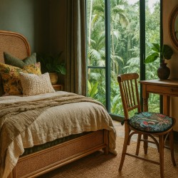 Black Rainforest Tapestry D Shaped Seat Pads | Classic D Seat Pads
