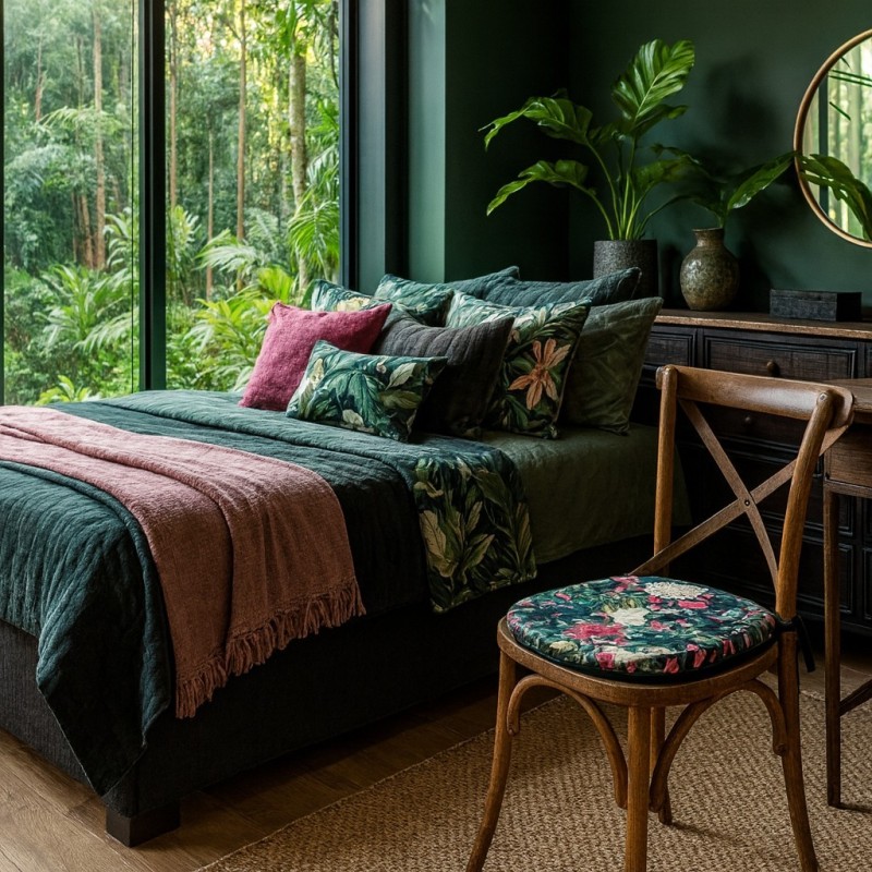 D Shaped Tropical Velvet Seat Pads | Classic D Tropical Velvet Seat Pads