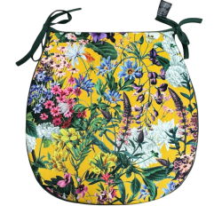 D Shaped Velvet Midsummer Seat Pads | D Shaped Floral Velvet Seat Pads