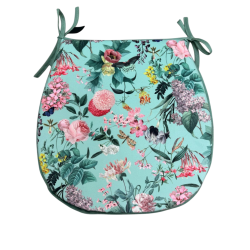 Coussins d'assise en velours en forme de D pour une tranquillité absolue | Coussins d'assise en velours à motif floral en forme 