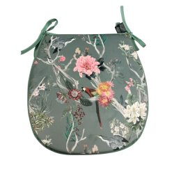 D Shaped Velvet Chinoiserie Seat Pads | D Shaped Luxury Velvet Seat Pads