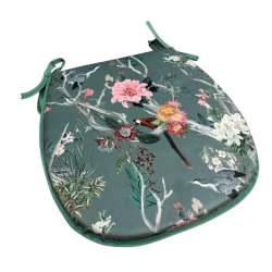 D-förmige Sitzpolster aus Samt im Chinoiserie-Stil | D-förmige luxuriöse Samt-Sitzpolster