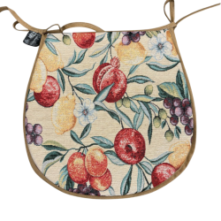Natural Fruits Tapestry D Shaped Seat Pads | Classic D Fruit Seat Pads