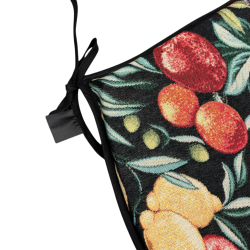 Schwarze Früchte Gobelin D-förmige Sitzkissen | Klassische D Frucht Sitzkissen |