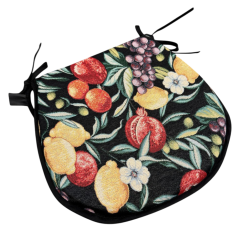 Tapisserie Fruits Noirs Tapisserie Coussins de Siège en Forme de D | Coussins de Siège Fruits Classiques en Forme de D |