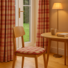 Highland Check Red D Shaped Seat Pads| Red Tartan D Shaped Seat Pads |