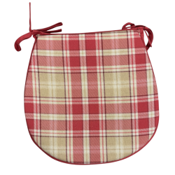 Coussins de siège rouges en forme de D à carreaux Highland | Coussins de siège rouges en forme de D à carreaux tartan |