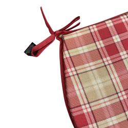 Highland Check Red D-förmige Sitzpolster| Rote Tartan D-förmige Sitzpolster |