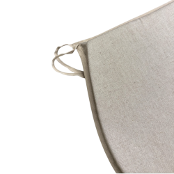 Coussins d'assise en lin uni en forme de D | Coussins d'assise classiques beige uni en forme de D