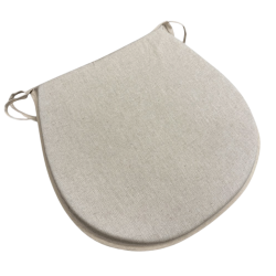 Coussins d'assise en lin uni en forme de D | Coussins d'assise classiques beige uni en forme de D
