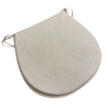 Schlichte Leinen D-förmige Sitzpolster | Schlichte Beige Klassische D-förmige Sitzpolster