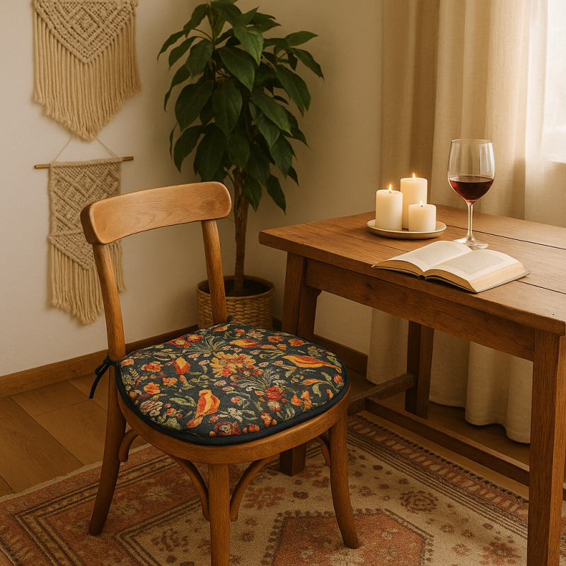 William Denim Tapestry D Shaped Seat Pads | D Shaped Blue Seat Pads