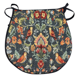 William Denim Tapestry D-förmige Sitzpolster | D-förmige blaue Sitzpolster