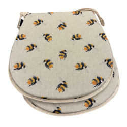 Kleine Bienen Wende-Sitzkissen in 'D'-Form | Set mit 4, 6 oder 8 Stuhlkissen