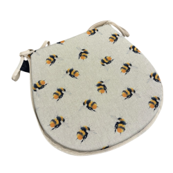 Kleine Bienen Wende-Sitzkissen in 'D'-Form | Set mit 4, 6 oder 8 Stuhlkissen