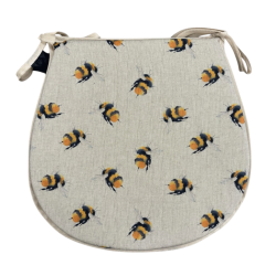 Coussin de chaise réversible en forme de « D » Small Bees | Lot de 4, 6 ou 8 coussins de chaise