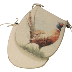 Pheasant Reversible 'D' Shape Seat Pads | Set of 2,4 6 or 8 Chair Pads
