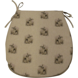 Bunny Rabbit Reversible 'D' Shape Seat Pad | Set of 2,4,6,8 Chair Pads