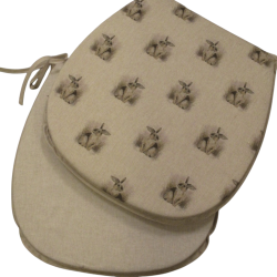 Coussin de chaise réversible en forme de « D » motif lapin | Lot de 2, 4, 6 ou 8 coussins de chaise