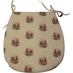 Rooster Reversible 'D' Shape Seat Pad | Set of double sided Chair Pads