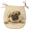 Large Pug Reversible 'D' Shape Seat Pads | Set of 2,4,6,8 Chair Pads