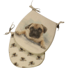 Large Pug Reversible 'D' Shape Seat Pads | Set of 2,4,6,8 Chair Pads